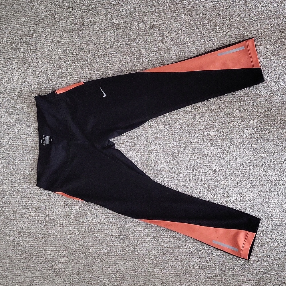 Small Nike Dri-fit Black and Coral Yoga Pants
